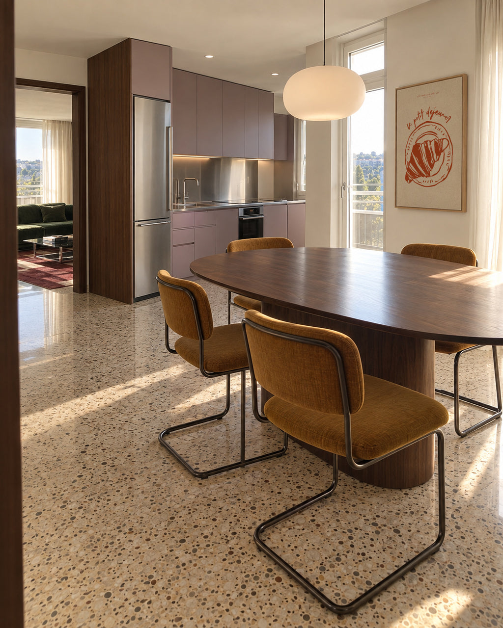 Life Simple simple pleasures - Le petit dejeuner - Framed canvas in an interior