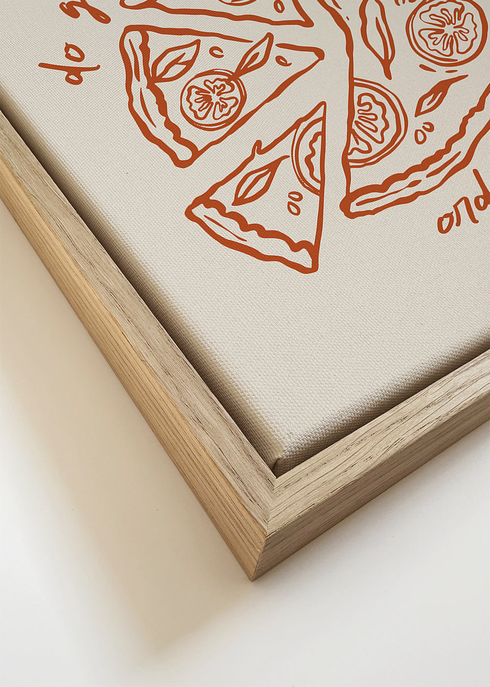 Keuken kunst met minimalistische pizza illustratie