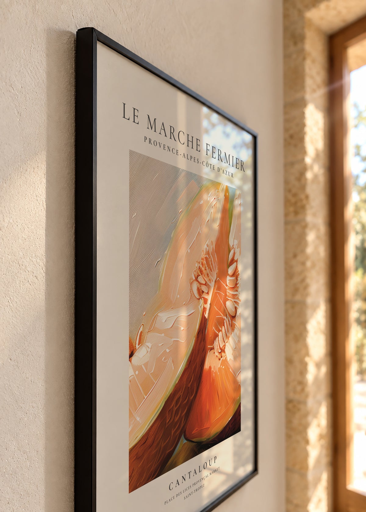 Le marche fermier - cantaloup - Framed poster detail