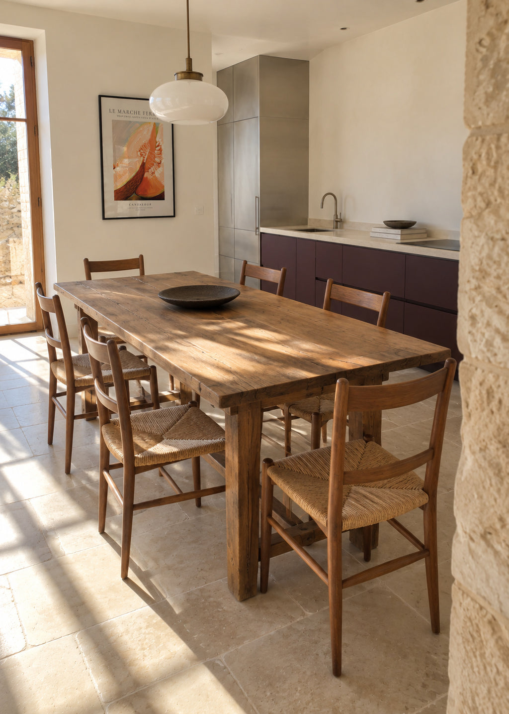 Le marche fermier - cantaloup - Framed poster in an interior