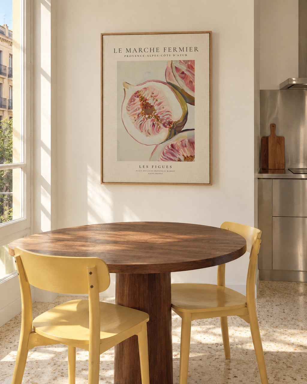 Le marche fermier - LES FIGUES - Framed canvas in an interior