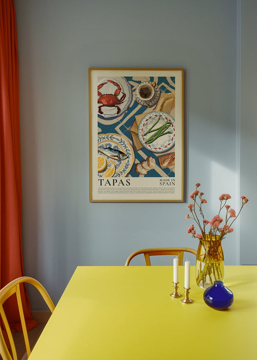 Keuken kunst: Spaanse tapas op blauwe doek