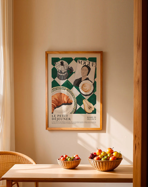 Keuken kunst Frans ontbijt met croissant
