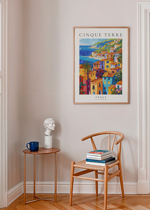 Reisposter Cinque Terre kleurrijke kust
