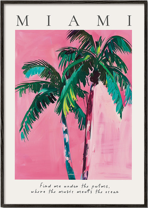 Illustratie Miami palmen op roze