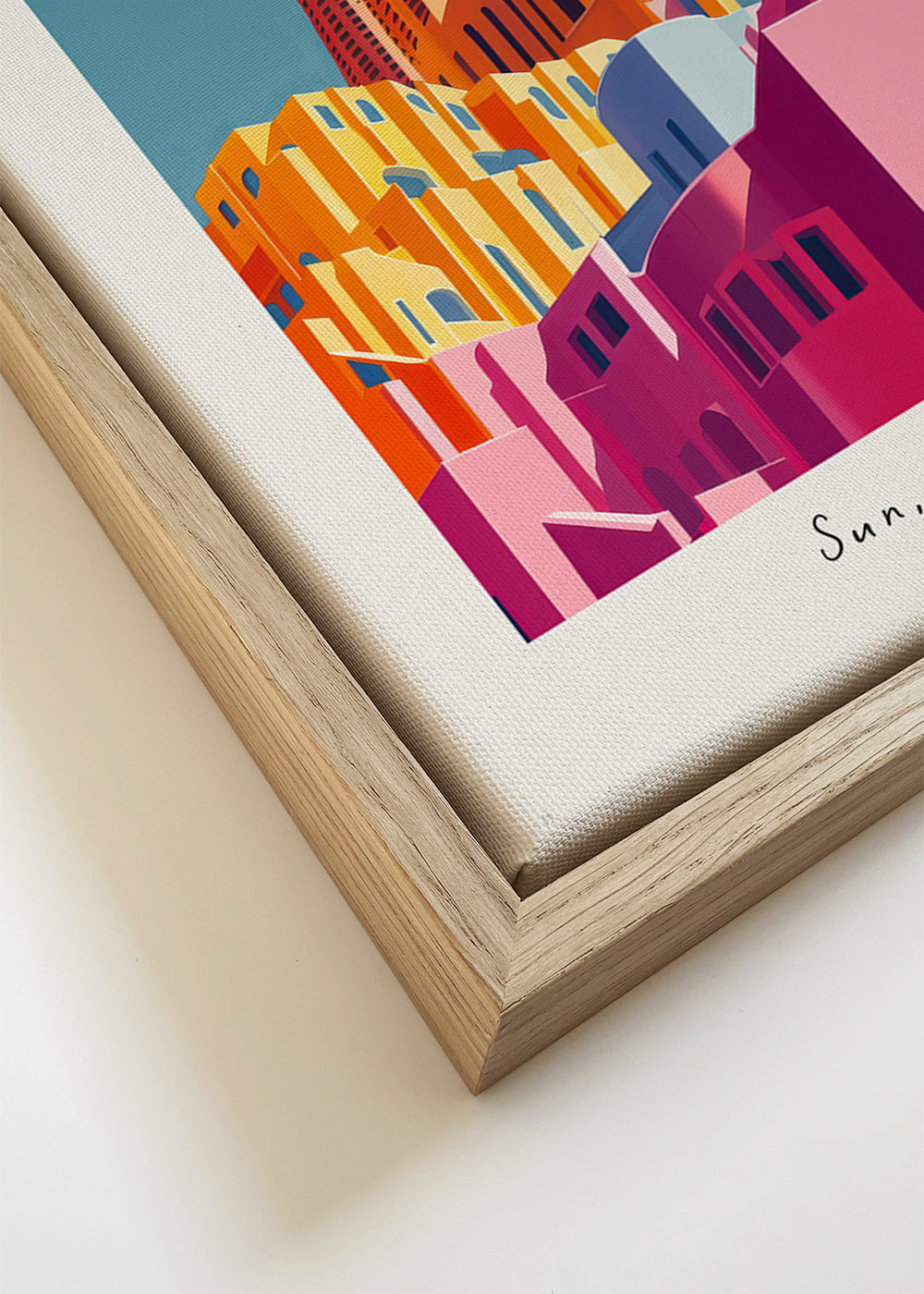 Reisposter: Sagrada Familia kleurrijke illustratie