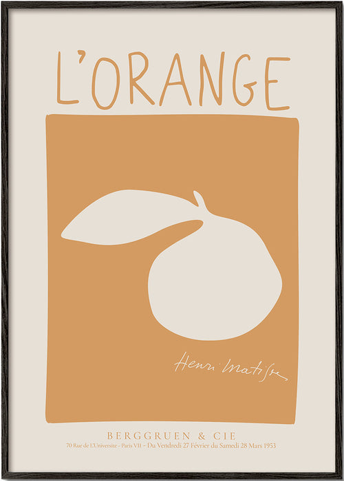 Keuken kunst: oranje minimalistische poster