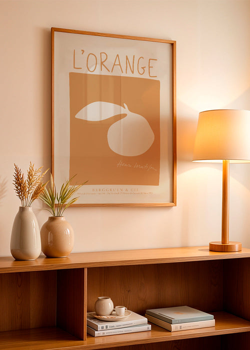 Keuken kunst: oranje minimalistische poster