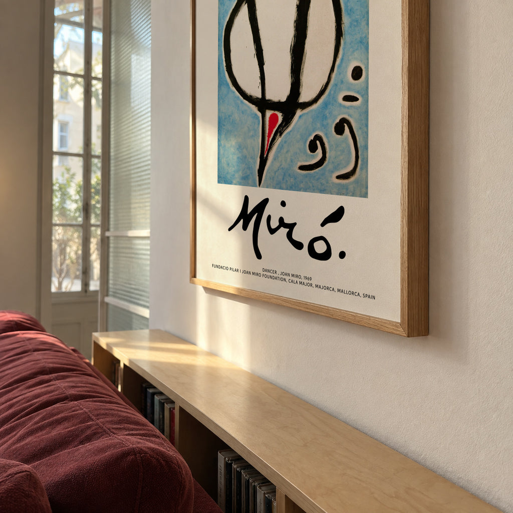 Joan Miro, Dancer I - Framed poster in an interior