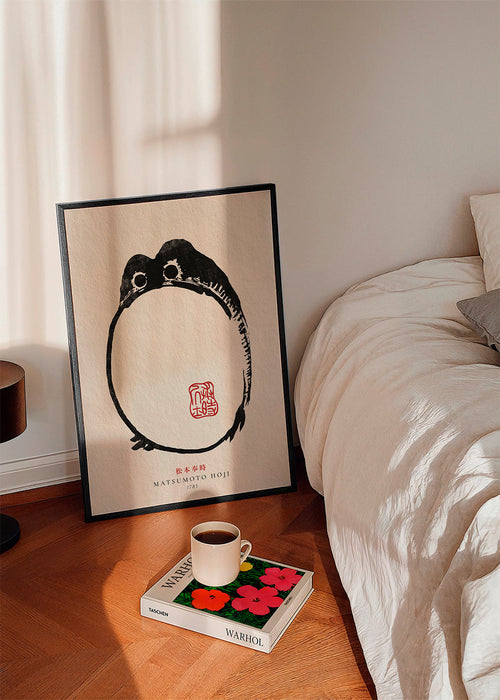 Artwork kikker inkt minimalistisch