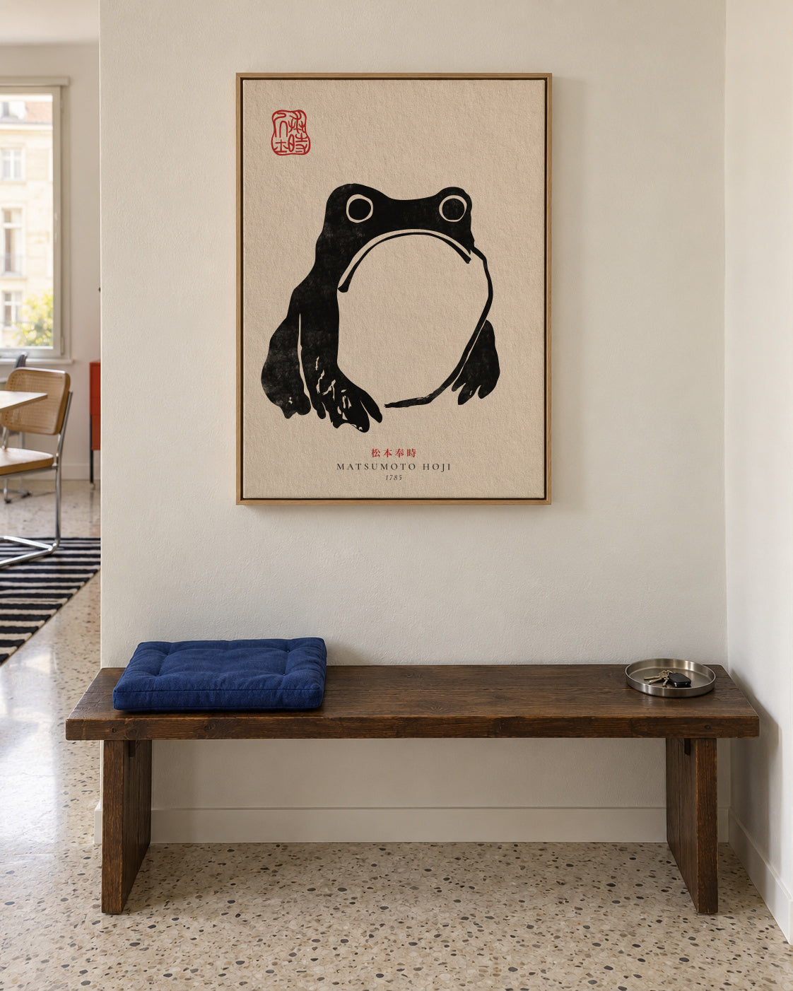 Matsumoto Hoji, Frog III - Framed canvas in an interior