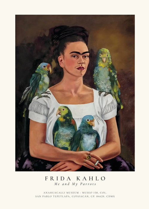 Artwork Frida Kahlo met papegaaien