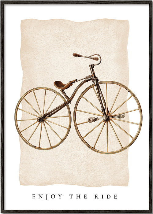 Vintage poster met oude fiets