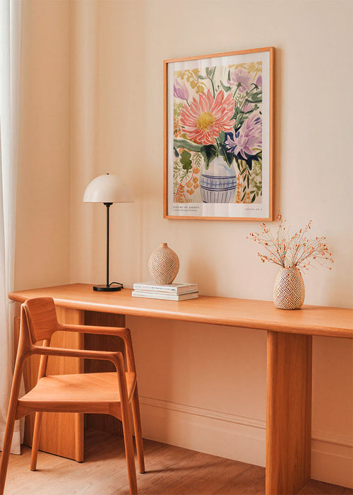 Botanische poster: aquarelboeket in vaas