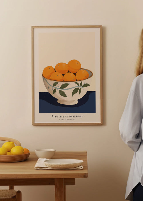 Keuken kunst met kom vol klementines