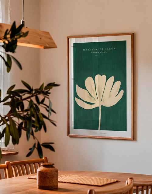 Botanische poster: madeliefje in crèmekleurige silhouet