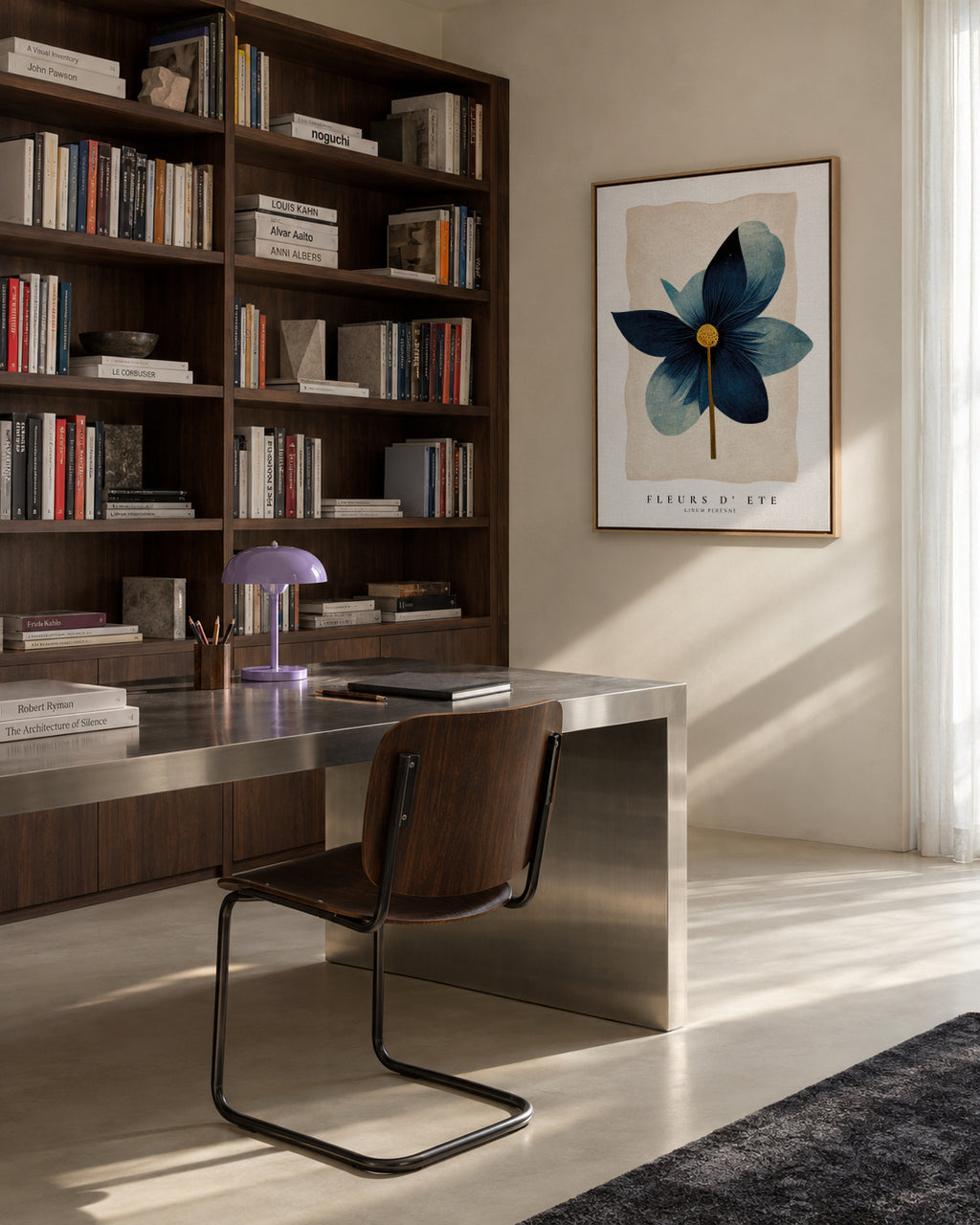 Summer flowers (fleurs d'été ) I - Framed canvas in an interior