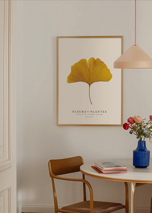 Botanische poster | Geel ginkgo blad
