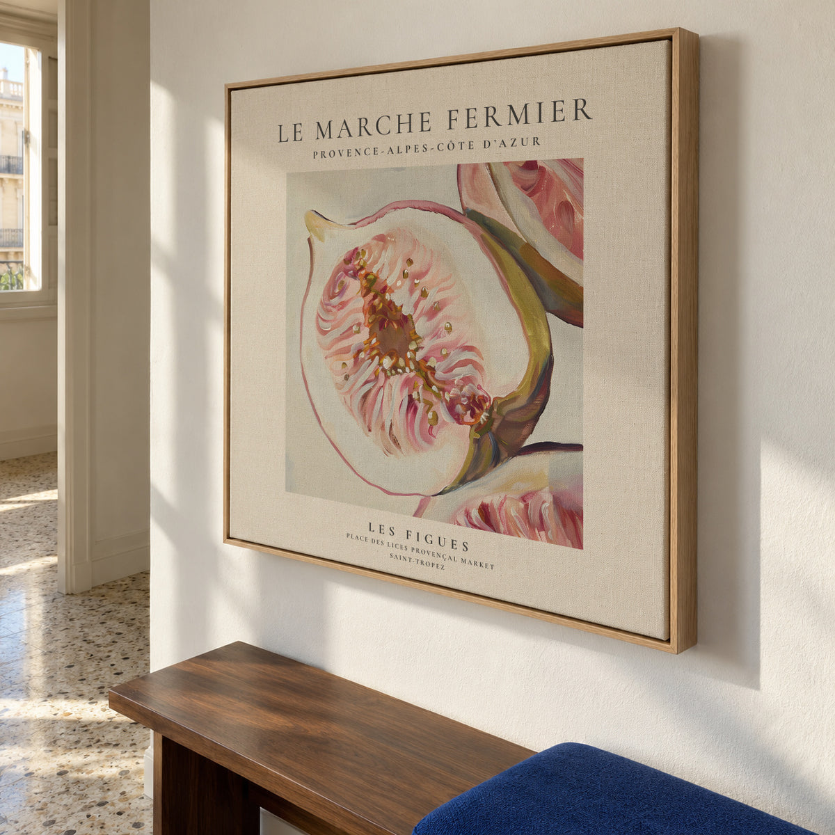 Le marche fermier - LES FIGUES - SQUARE - Framed canvas in an interior