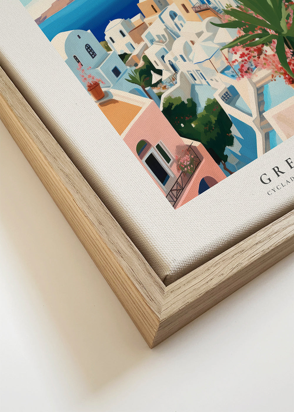 Reisposter Santorini illustratie