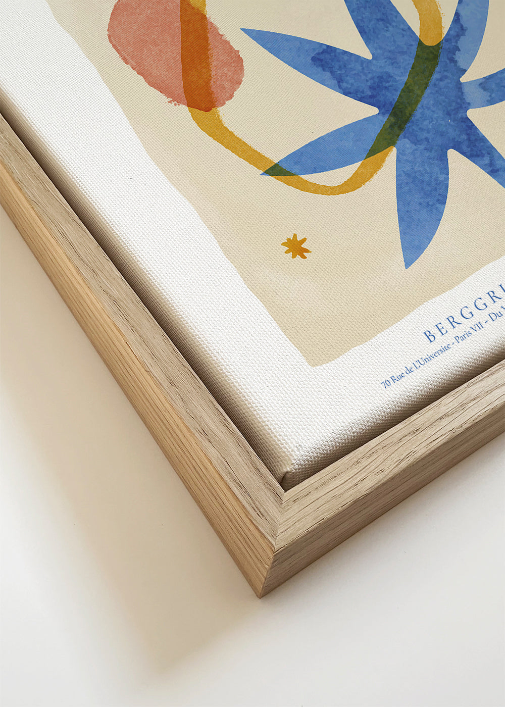 Botanische print Matisse-stijl in blauw en goud