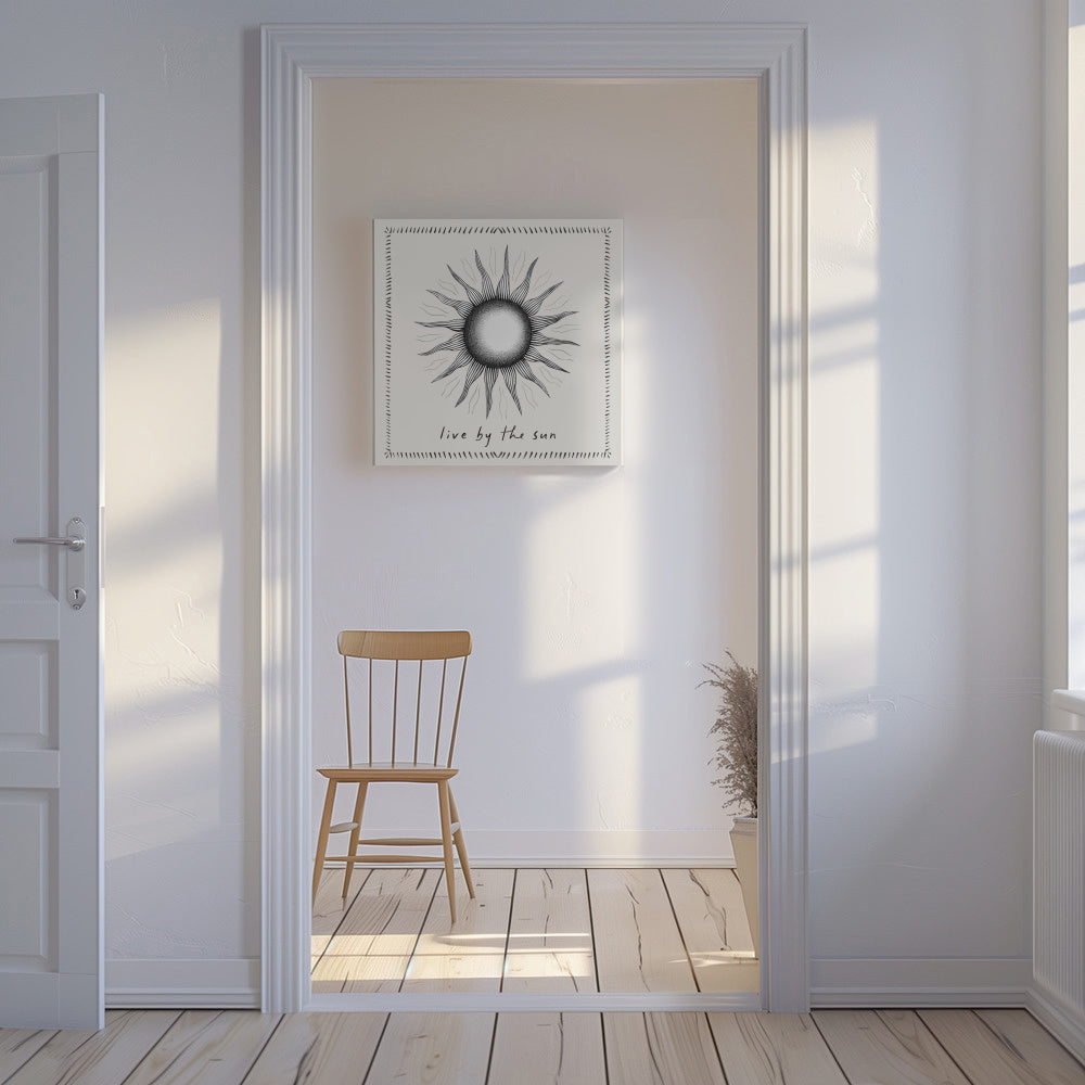 Live by the sun - SQUARE - Unframed canvas in an interior