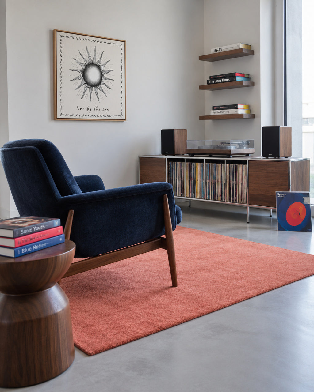 Live by the sun - SQUARE - Framed canvas in an interior