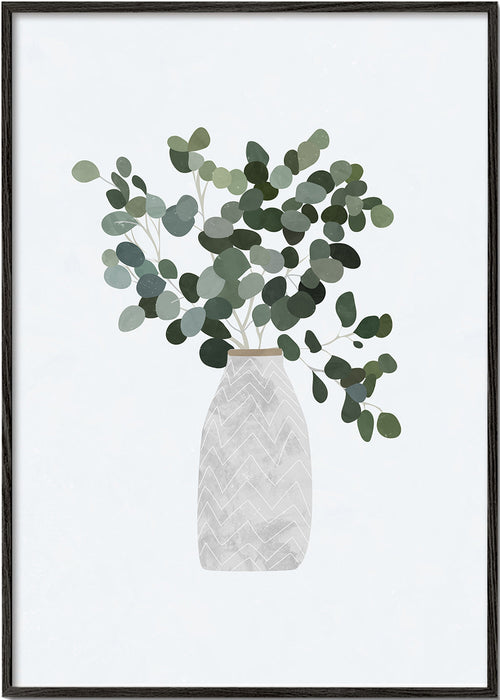 Botanische poster: eucalyptus in minimalistische vaas