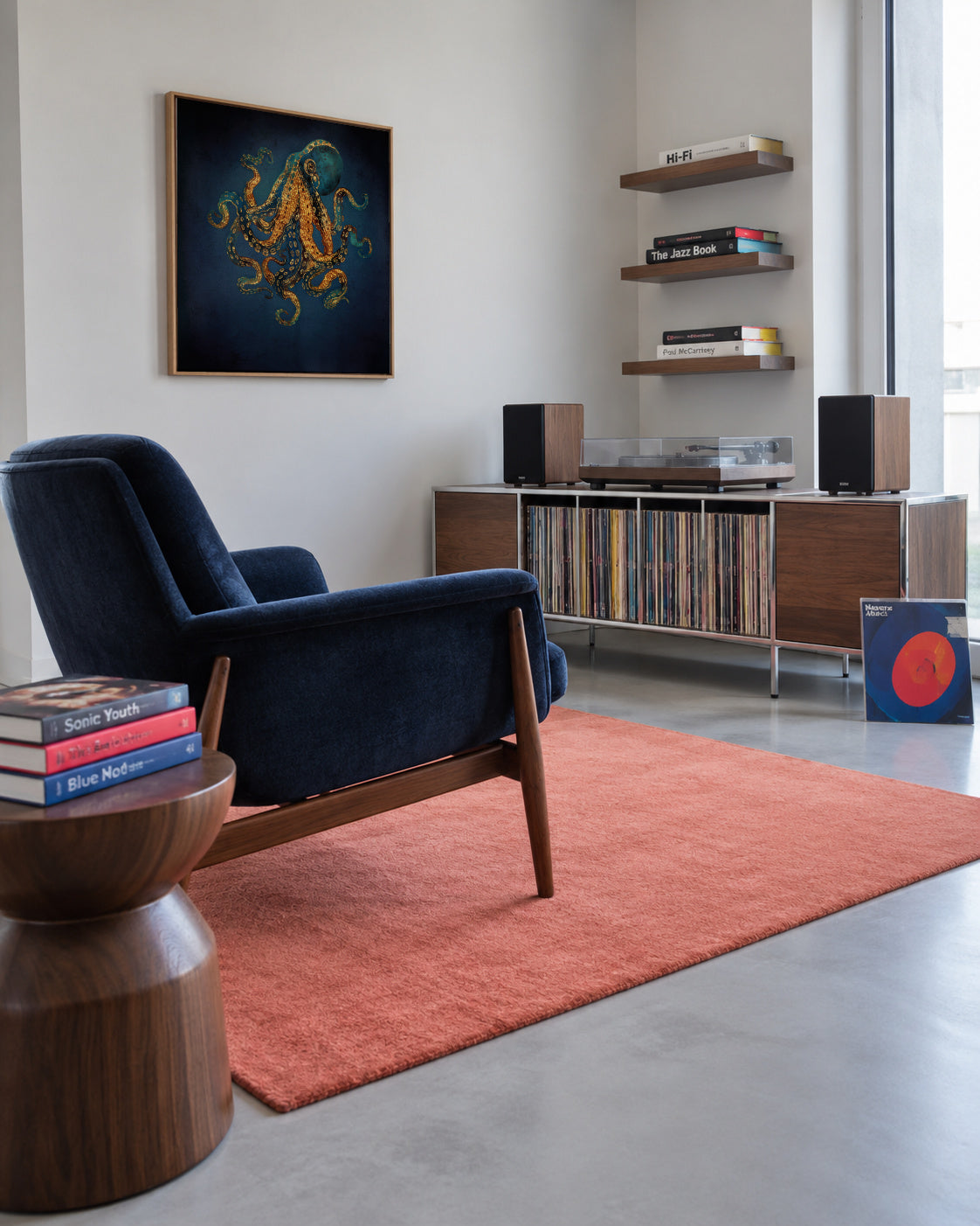 Underwater Dream IV Square - Framed canvas in an interior