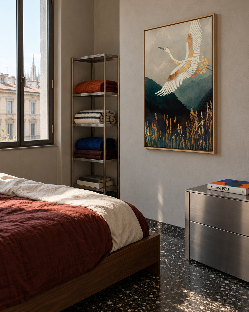 Elegant Flight - Framed canvas in an interior