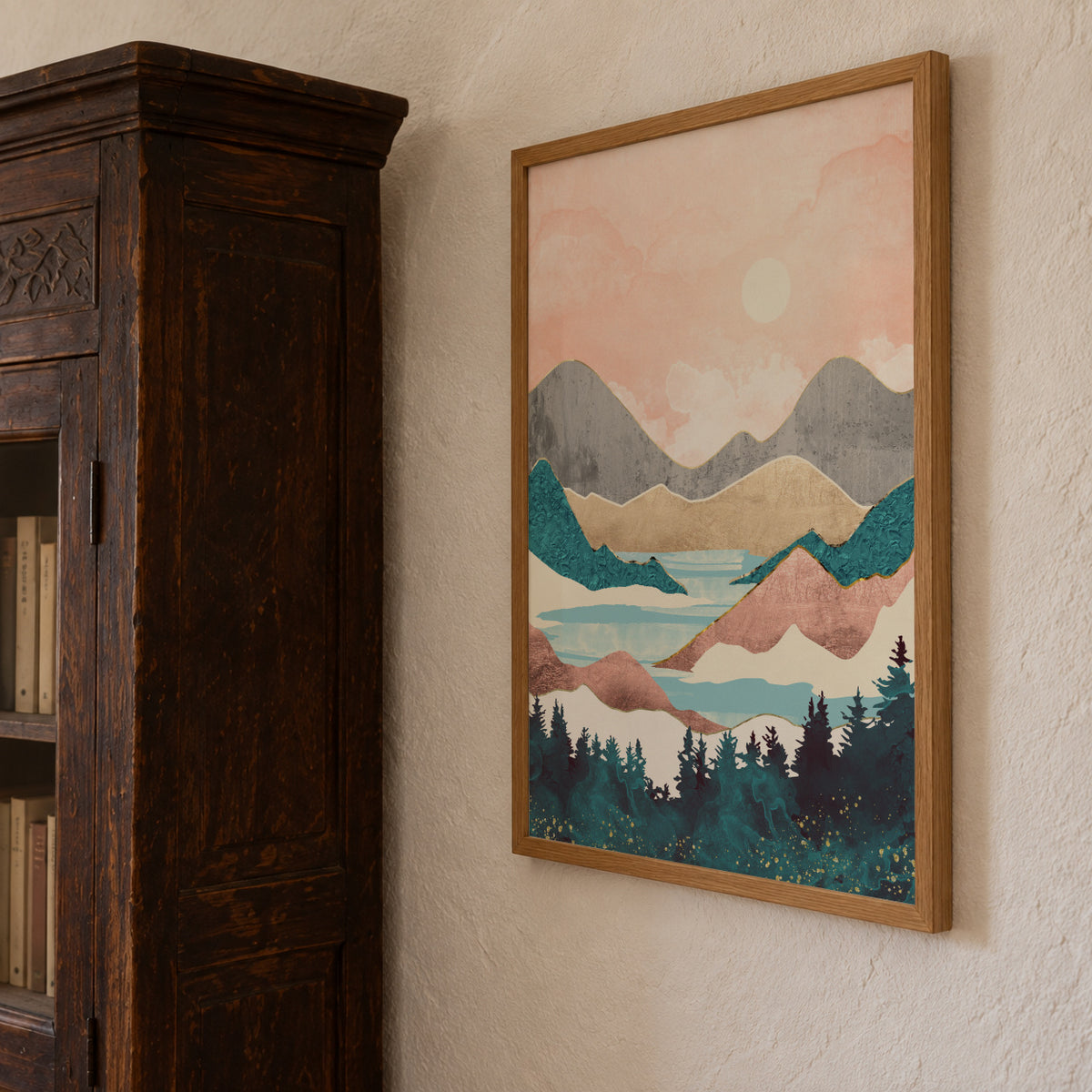 Lake Sunrise - Framed poster detail