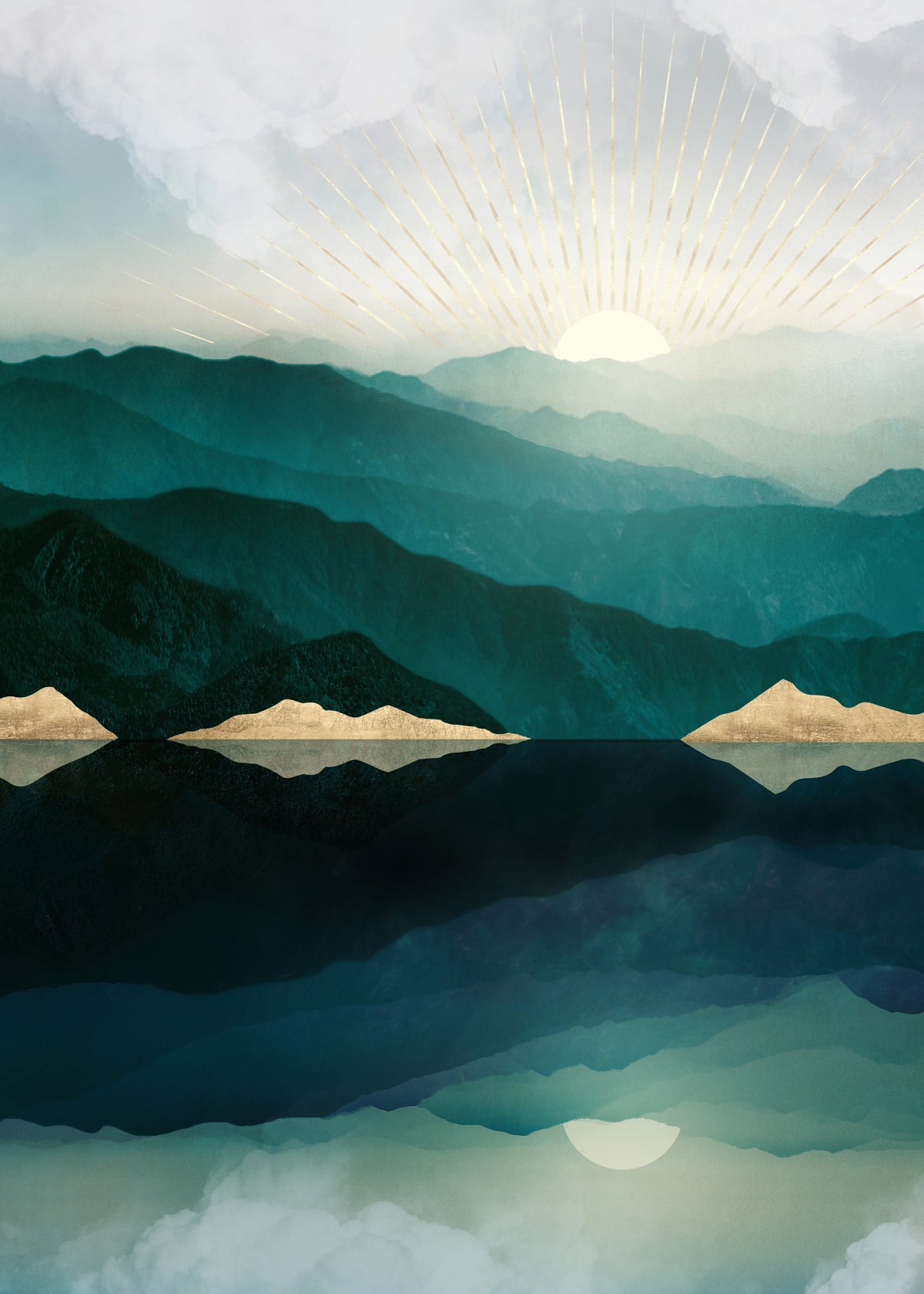 Waters Edge Reflection - Unframed art print