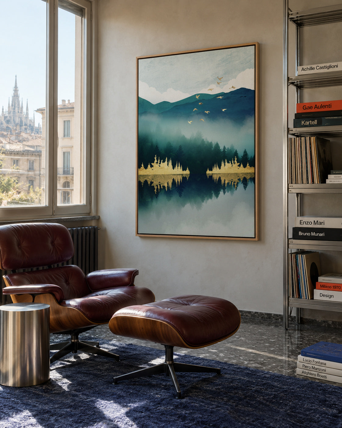 Mist Reflection - Framed canvas in an interior