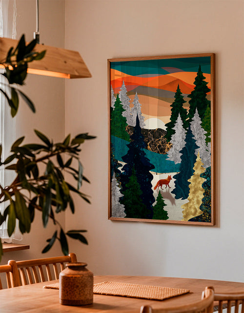 Vos in gestileerd bos kunst