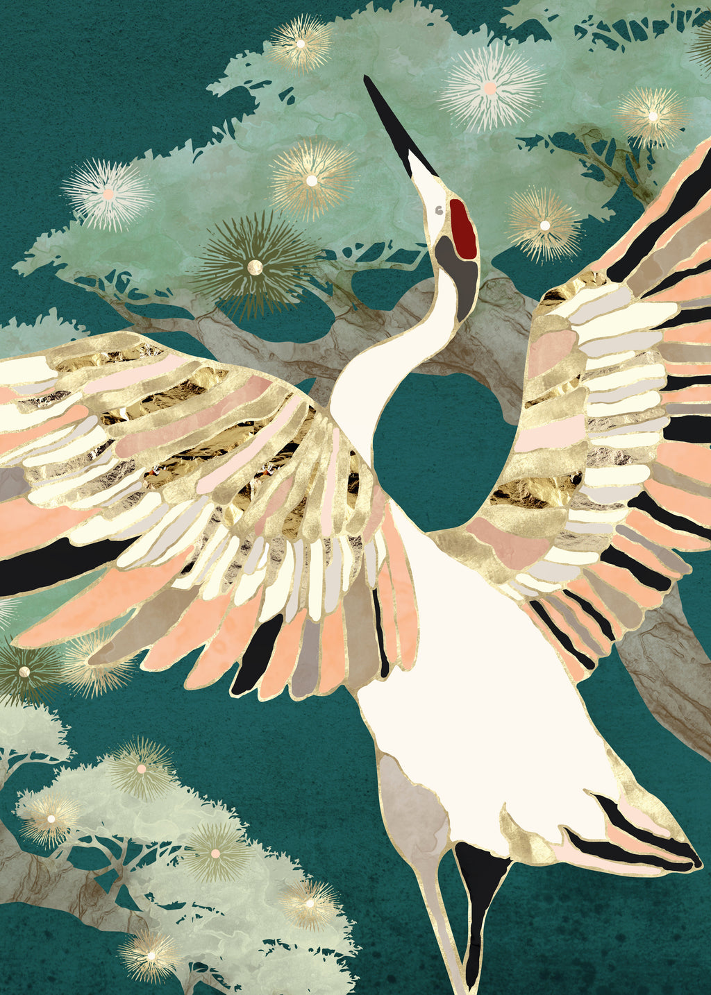 Golden Crane - Unframed art print