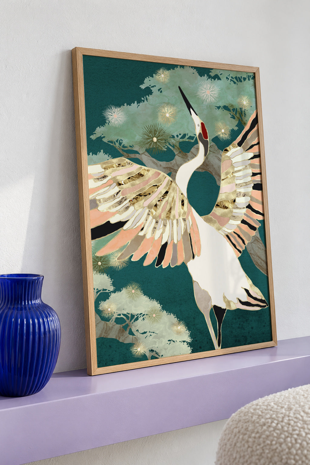Golden Crane - Framed poster detail