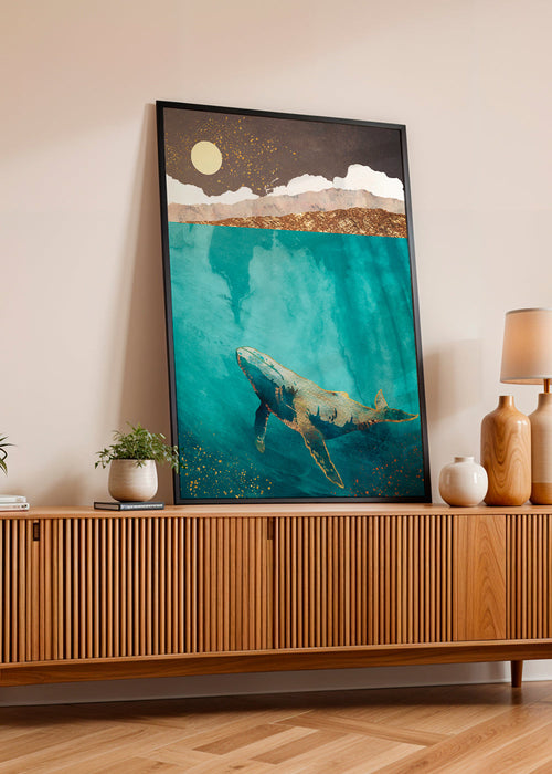 Wal in turkoois zee kunst