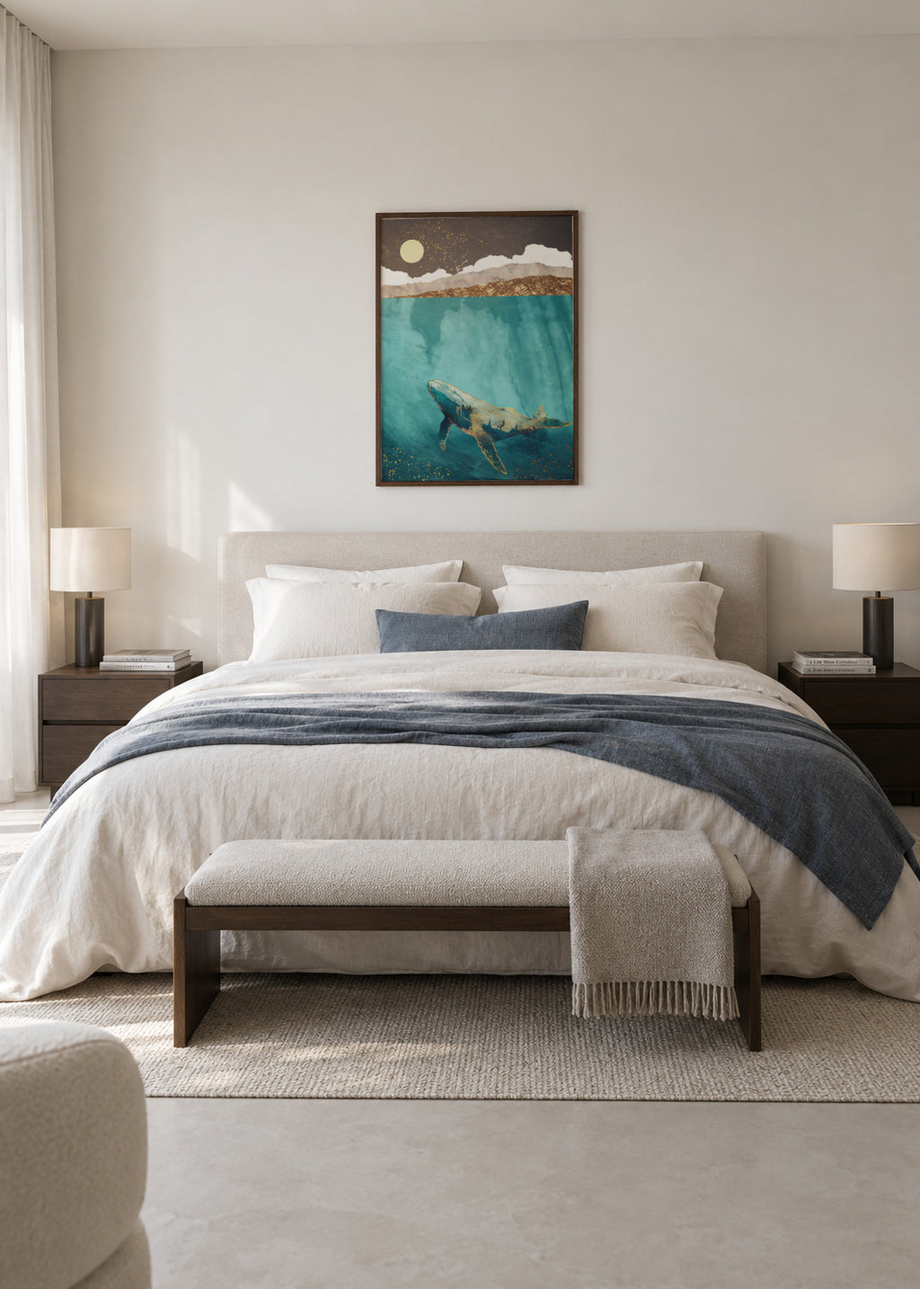 Light Beneath - Framed poster in an interior