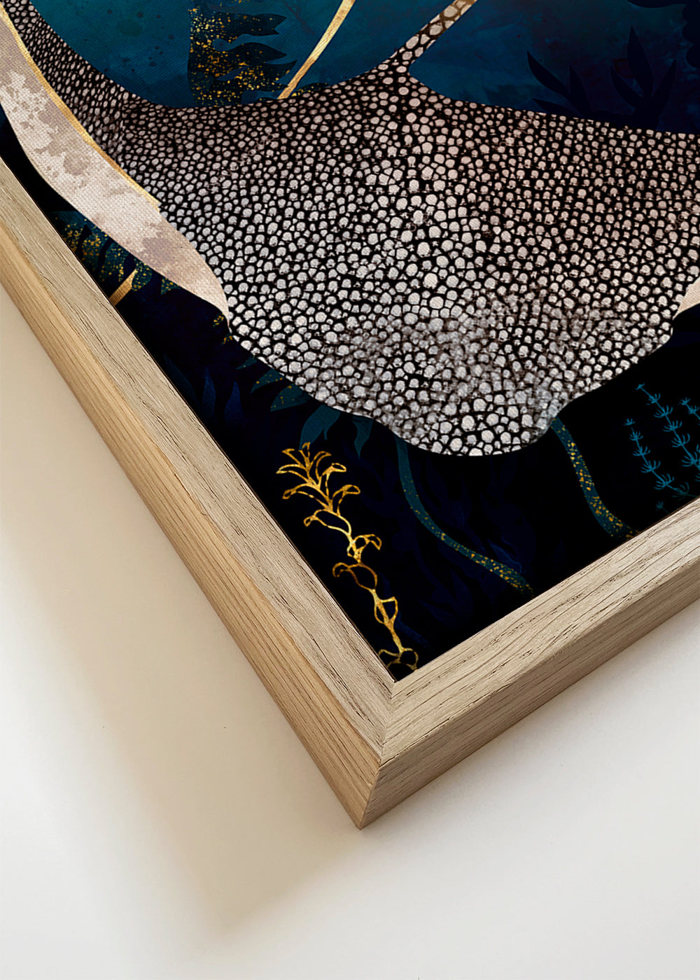 Pijlstaartrog kunst in blauw oceaan
