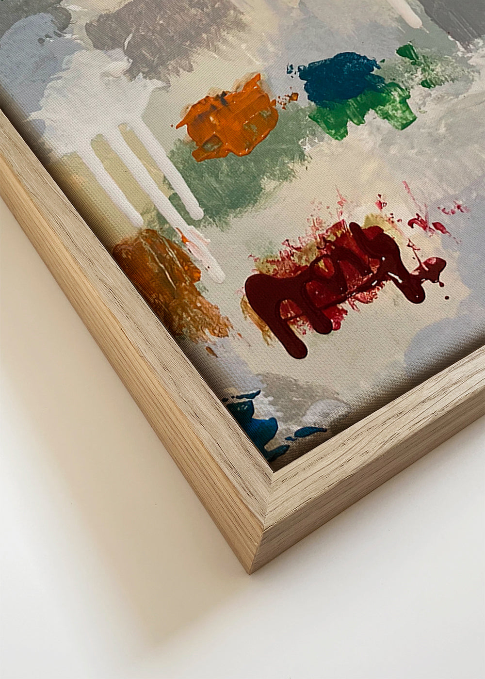 Abstract kunstwerk met koperen spatten