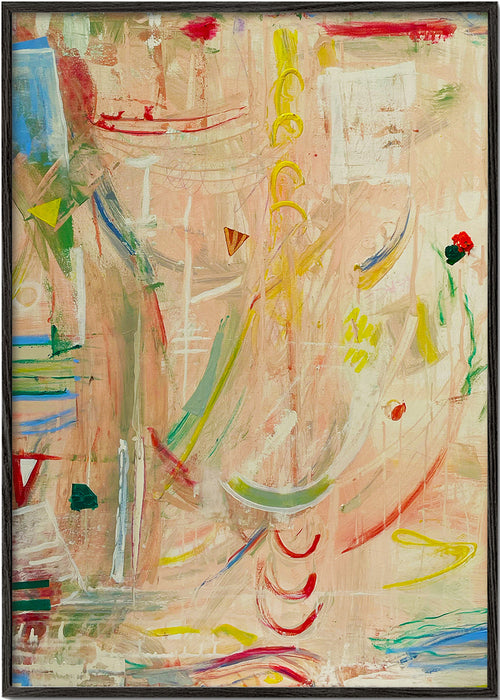 Abstract kunst warme tinten en bloemrijke accenten