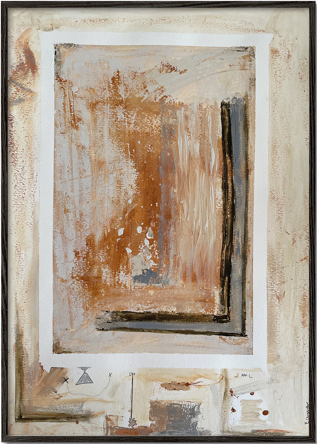 Abstracte kunst met aardetexturen