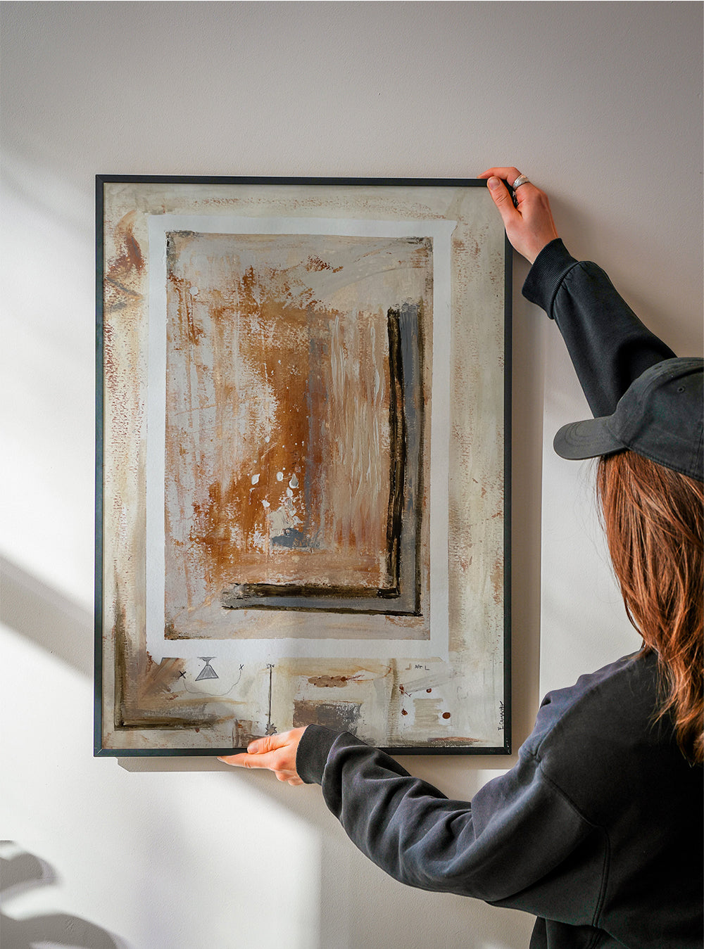 Abstracte kunst met aardetexturen