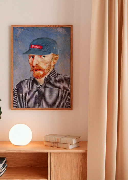 Illustratie van Vincent met moderne pet