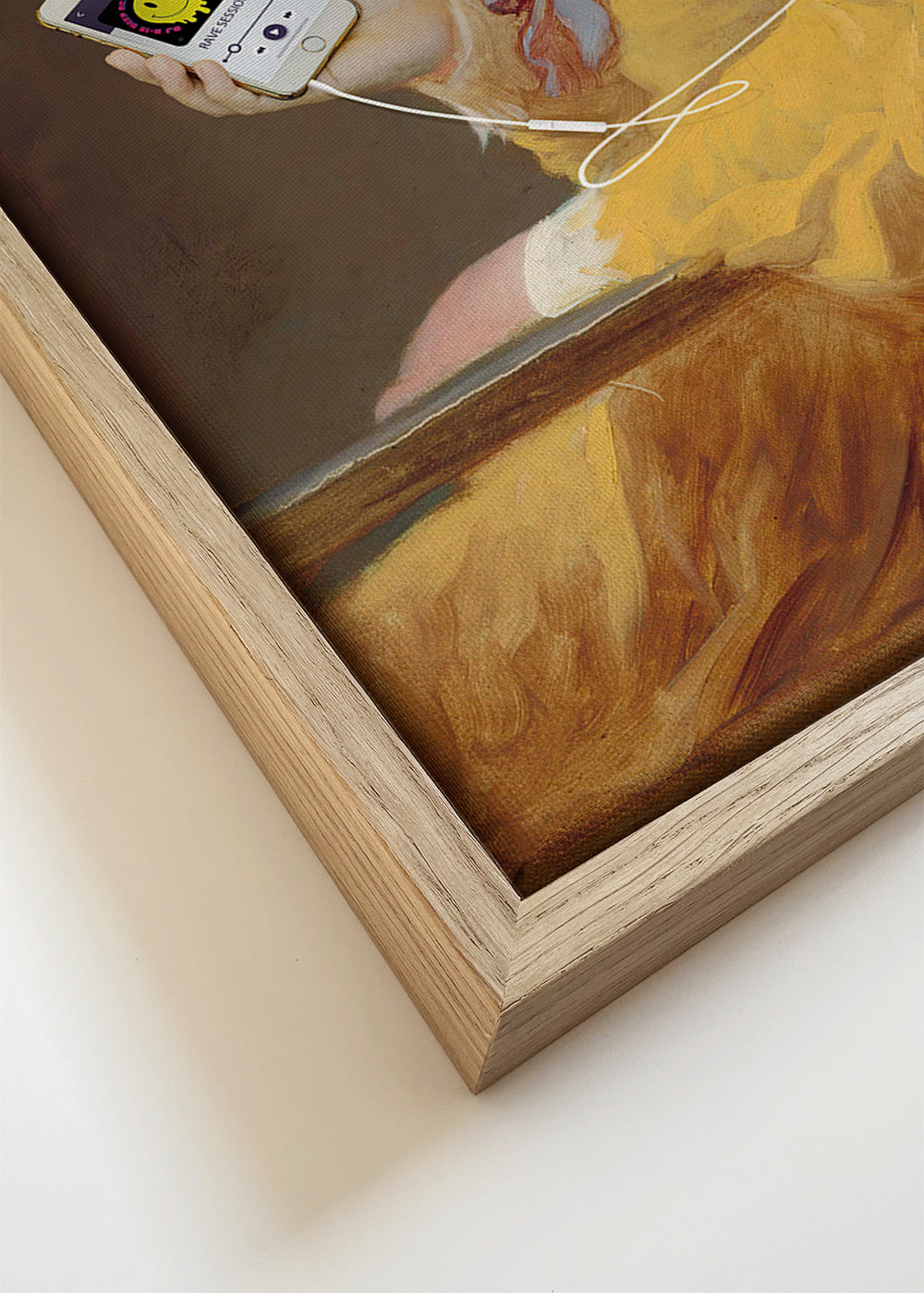 Vintage schilderij van meisje met oortjes