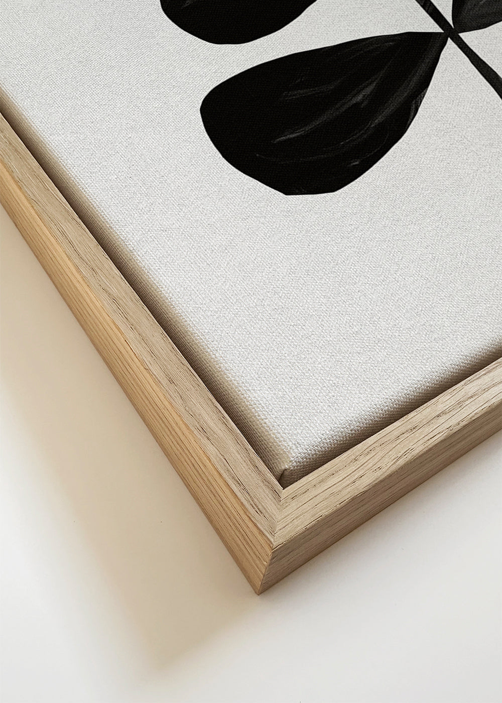 Botanische print met zwart blad minimal