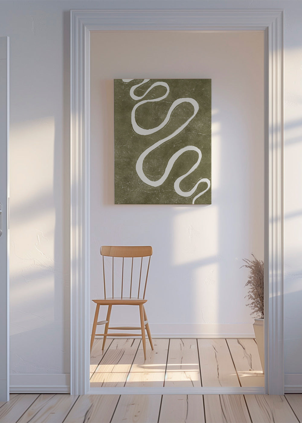 Abstract kunstwerk met organische golven