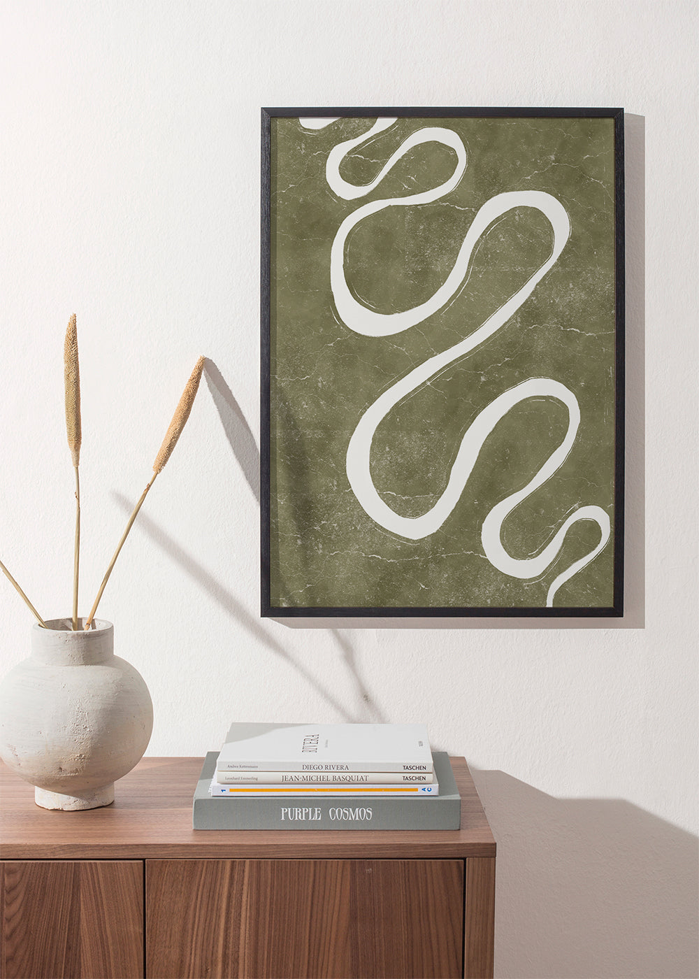 Abstract kunstwerk met organische golven
