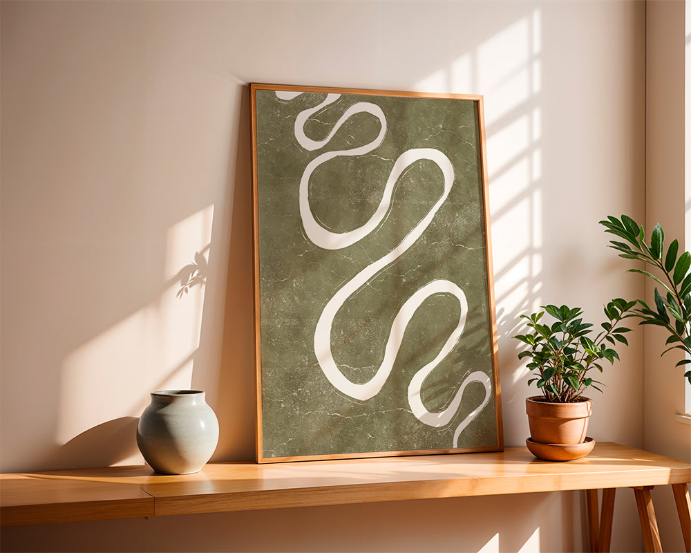 Abstract kunstwerk met organische golven