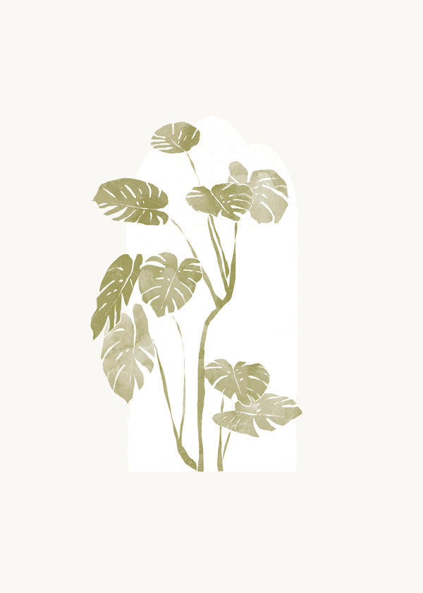 Botanische poster met gestileerde monstera